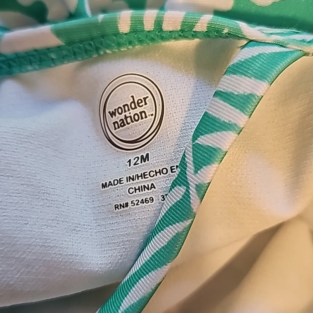 Wonder Nation Baby Girls Swimsuits Coverup ‎ Size 12 m